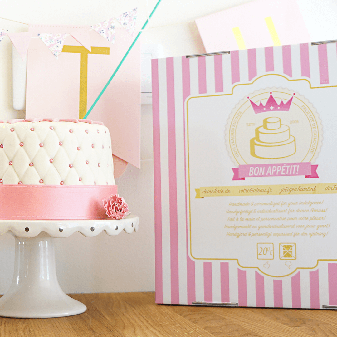 Gâteau "Happy Birthday" Deluxe - Rose