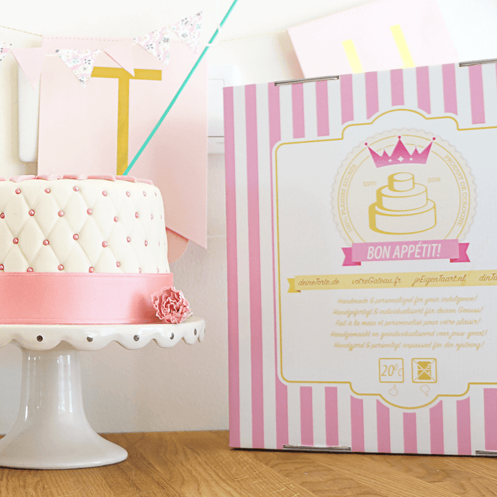 Gâteau "Happy Birthday" Deluxe - Rose