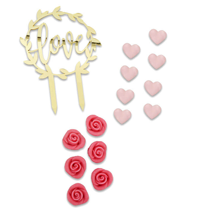 Set de décorations rose Saint Valentin