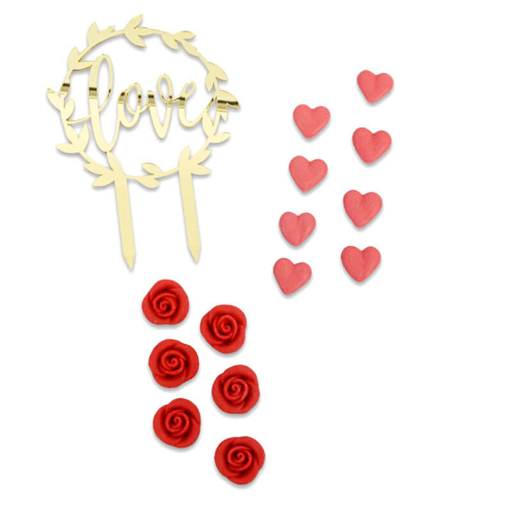 Set de décorations rouge Saint Valentin