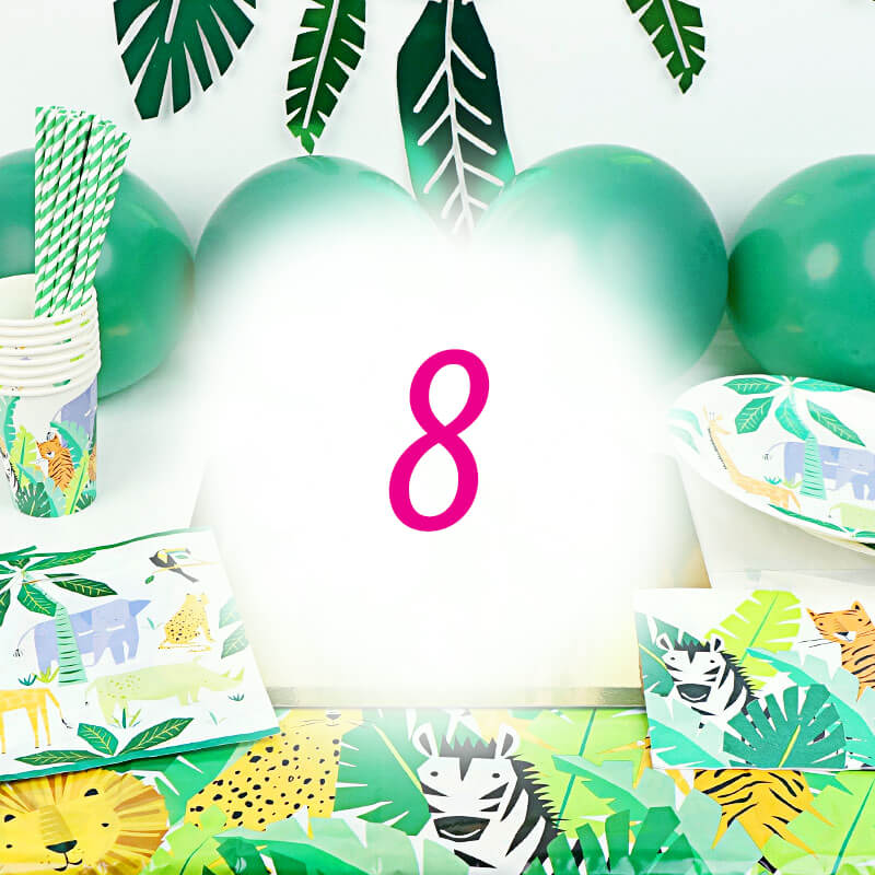 Kit de décorations jungle pour 8 personnes