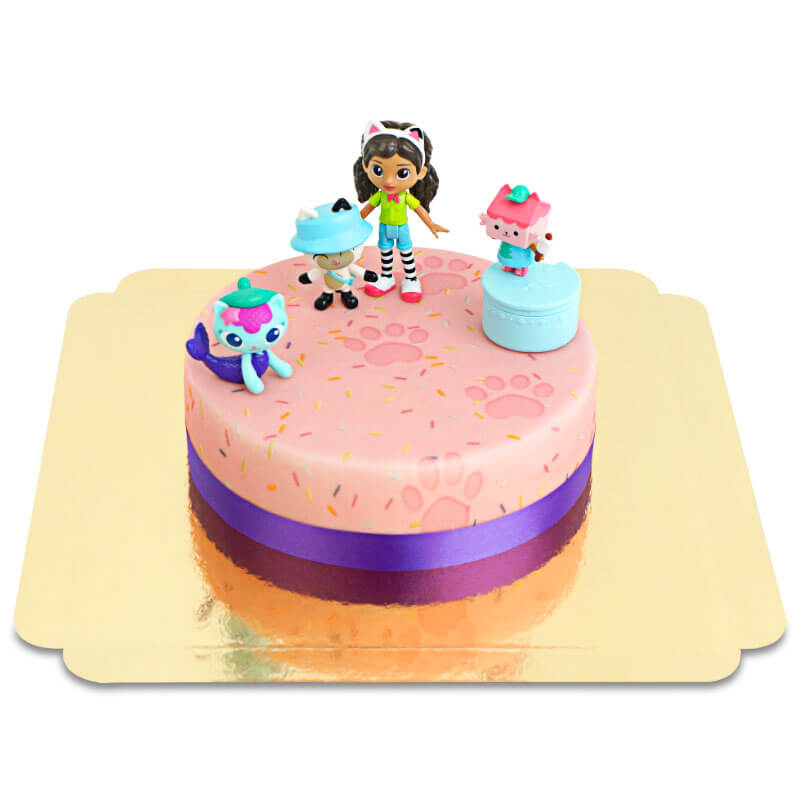 Figurine Gabby et la Maison magique® sur gâteau confettis