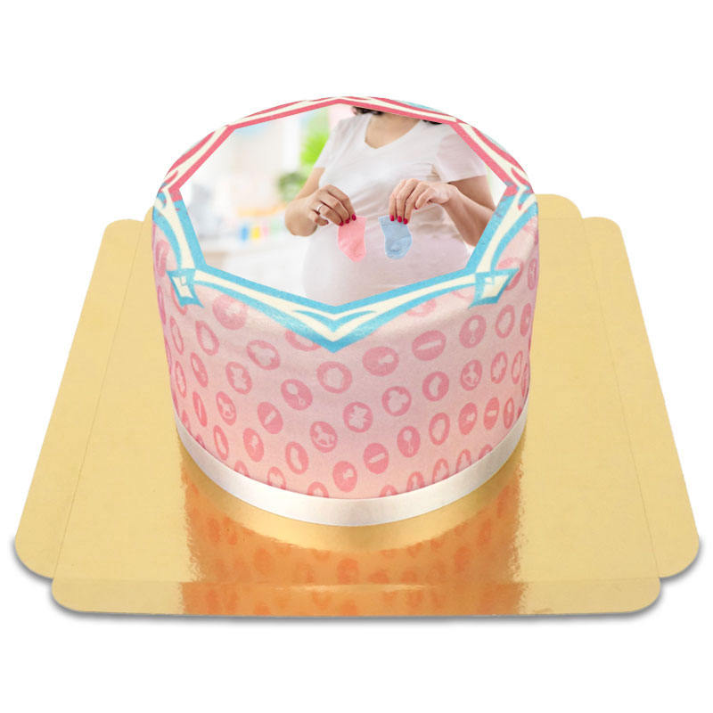 Gâteau photo Gender Reveal Deluxe