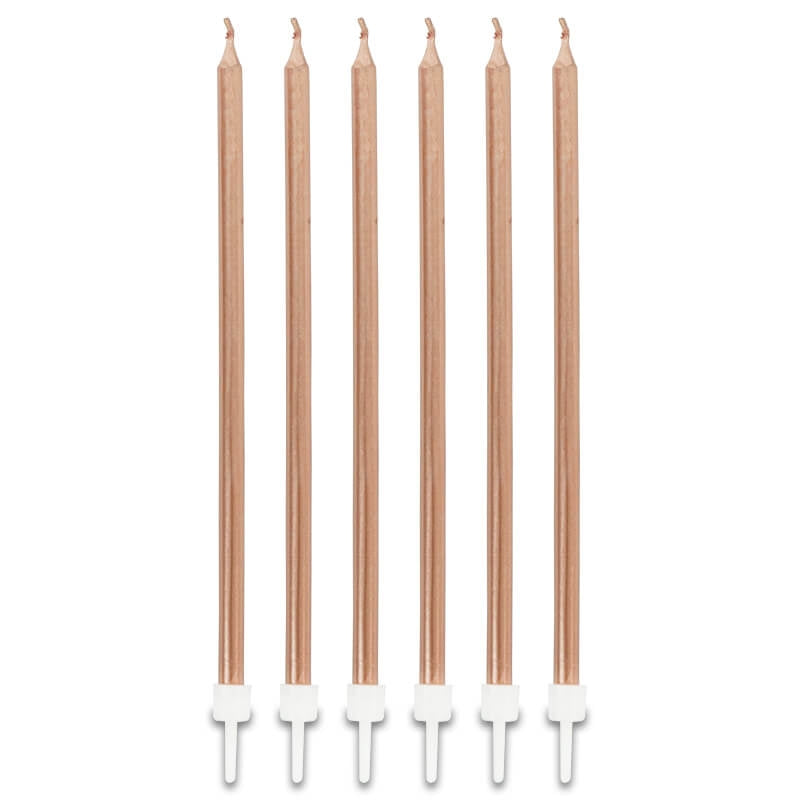 Bougies longues rose gold (16 pièces)