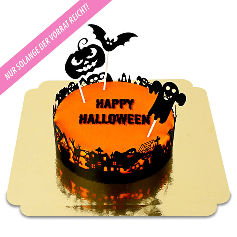GĂąteau Happy Halloween avec Cake-Topper et banderole