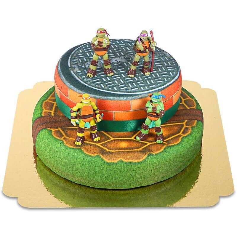 Tortues Ninja® sur gâteau deux étages
