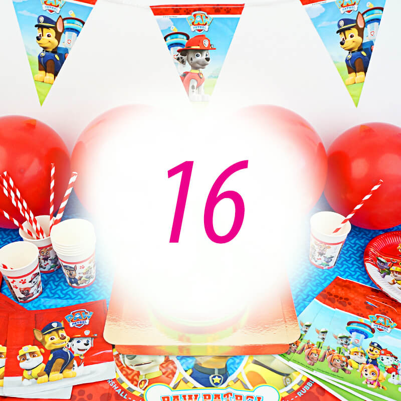 Kit de décoration Pat'Patrouille® pour 16 personnes (gâteau non inclus)