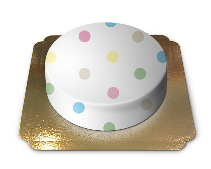 Gâteau Blanc à pois pastel