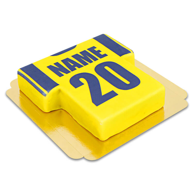 Gâteau Maillot de Football Riyadh jaune et bleu