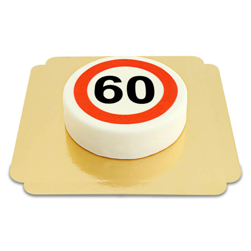 Gâteau panneau de signalisation - 60 ans