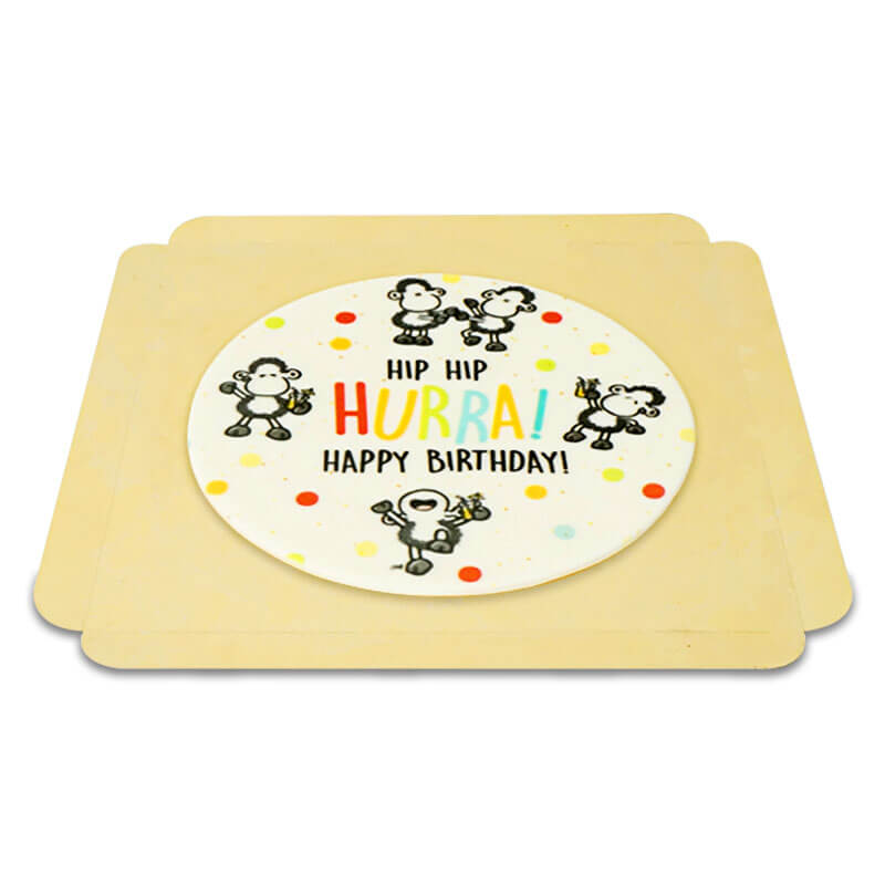 Feuille de pâte d'amande Sheepworld - Hip Hip Hurra !