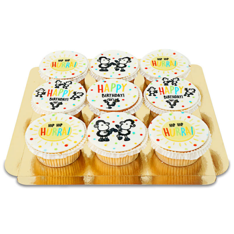 9 Cupcakes Sheepworld - Hip Hip Hurra !