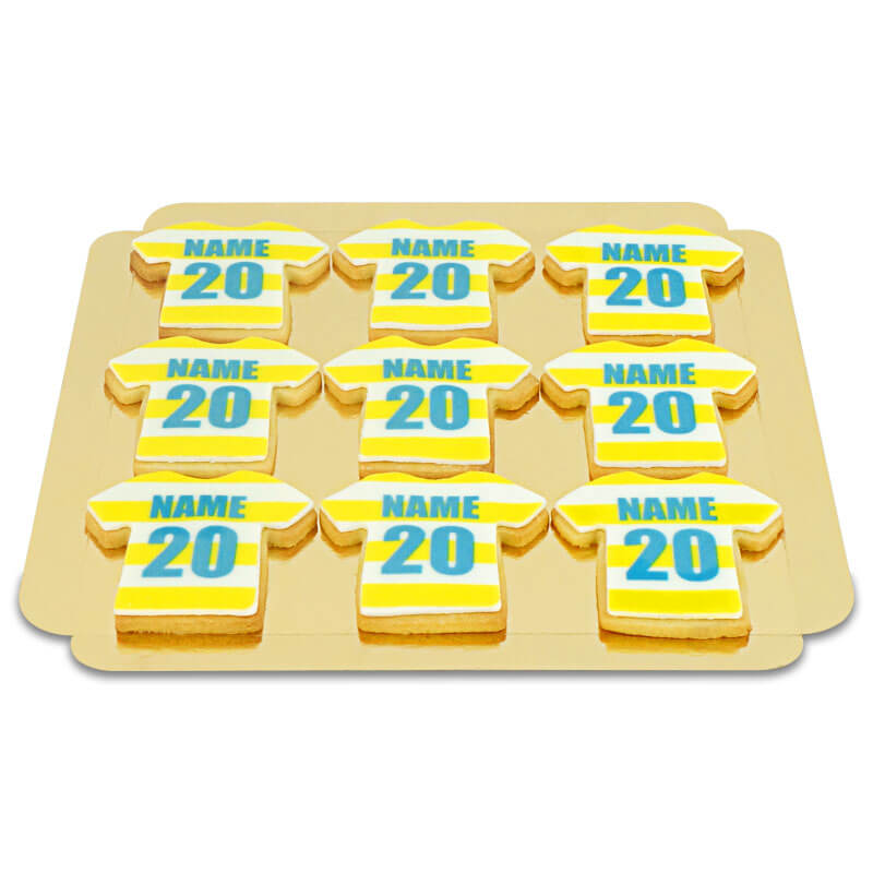 Biscuits maillots rayés (12 pièces), différentes couleurs