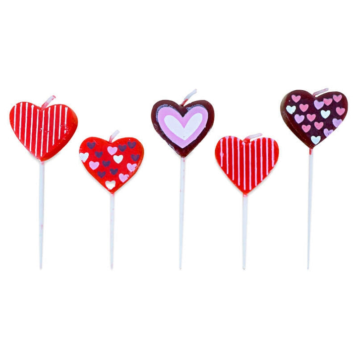 Bougies en forme de coeur (5 pièces)