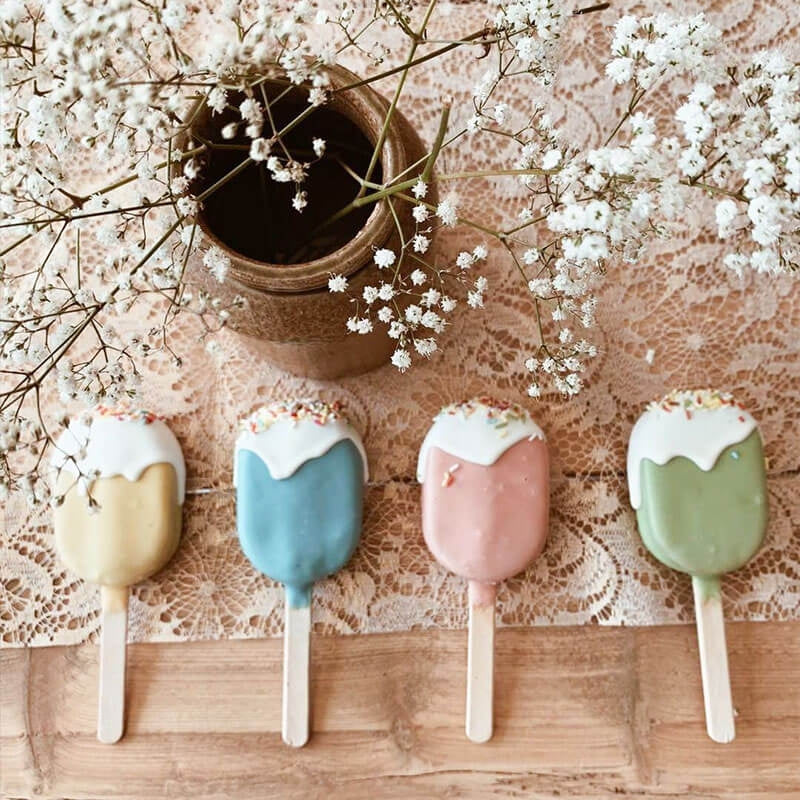 Cake-Pops Crème Glacée couleurs pastel (10 pièces)