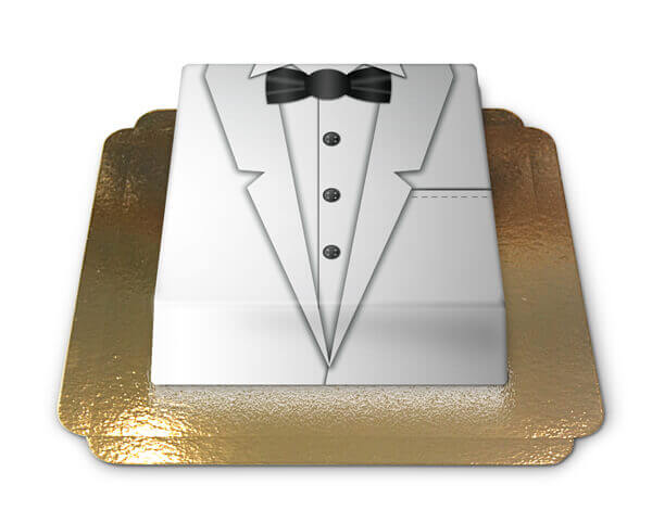 GĂąteau Smoking blanc rectangulaire