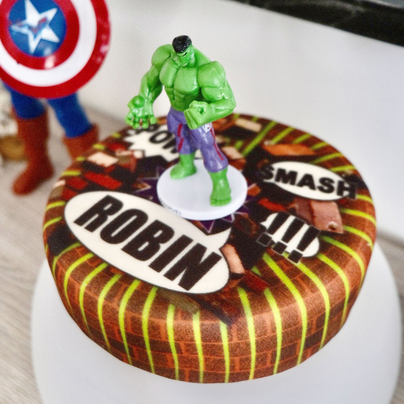 Gâteau Comic avec figurine Hulk®