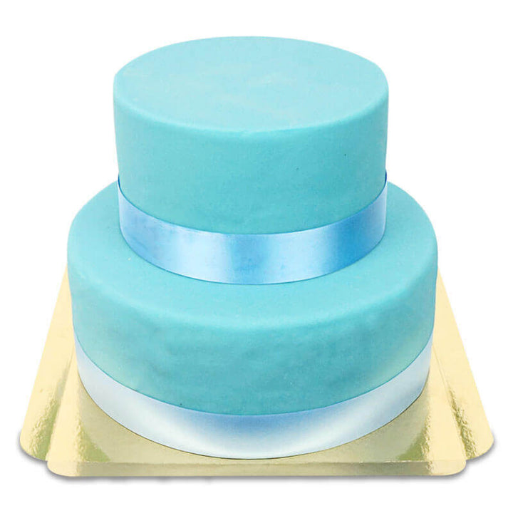 Gâteau Deluxe bleu avec ruban