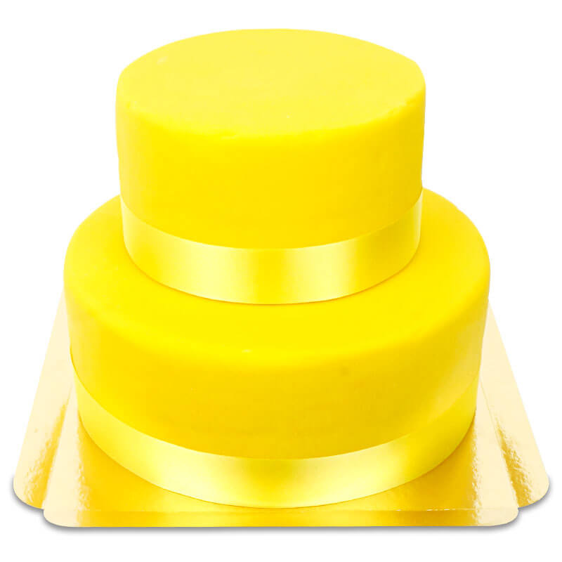 Gâteau Deluxe jaune avec ruban