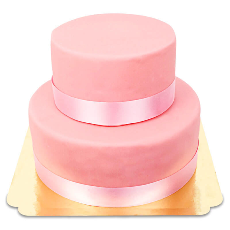 Gâteau Deluxe rose avec ruban