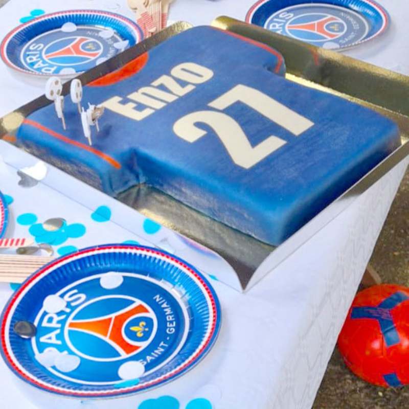 Gâteau Maillot de Football bleu, blanc, rouge