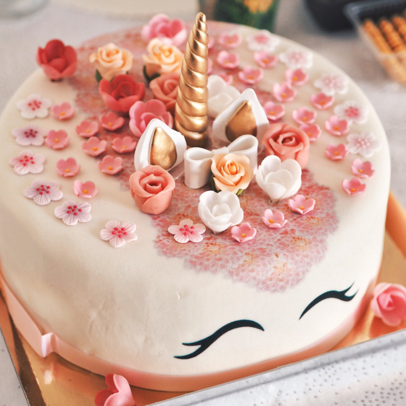 Gâteau Licorne Rose