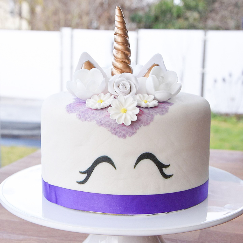 Gâteau Licorne Violette