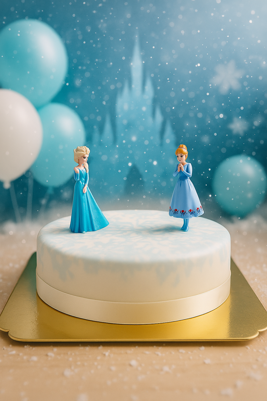 Gâteau figurines Anna & Elsa de la Reine des Neiges® 