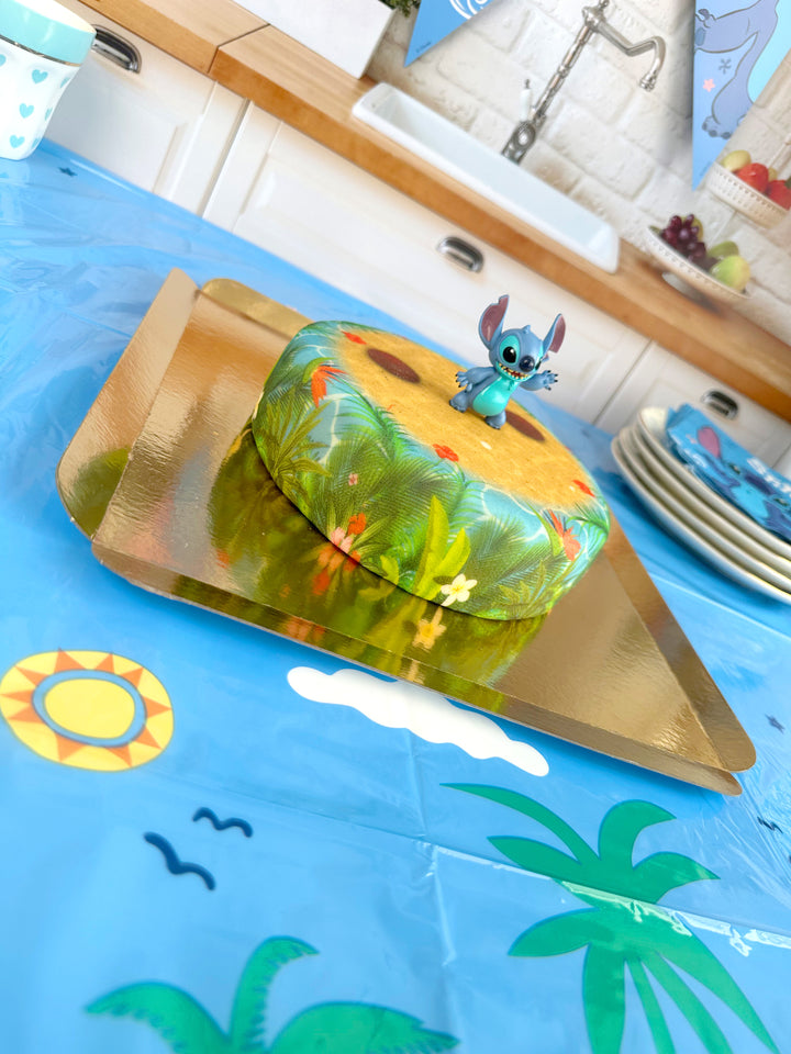 Stitch® sur gâteau plage tropicale