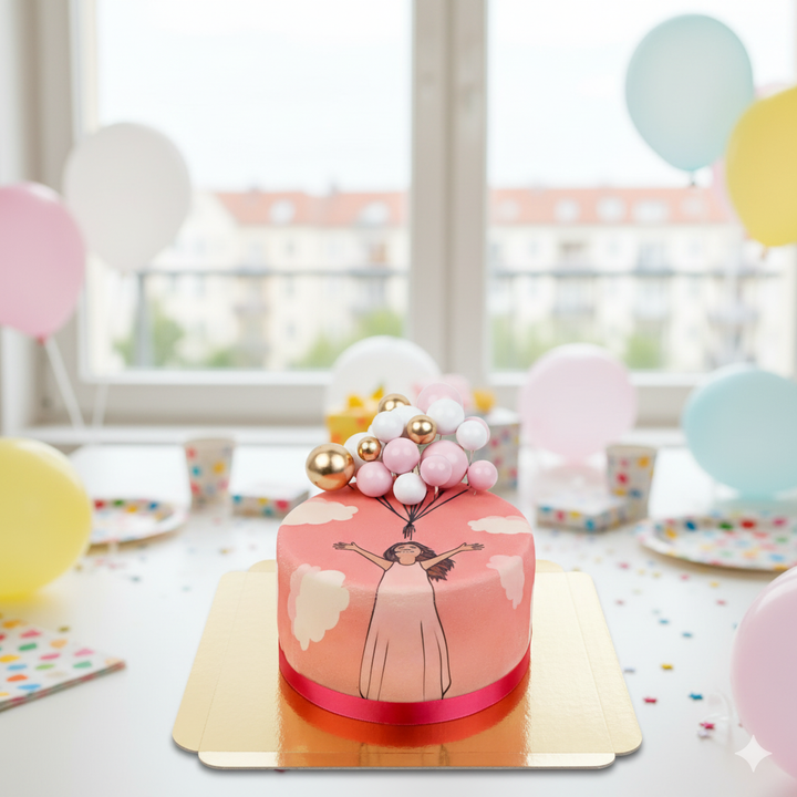 Gâteau avec topper ballons