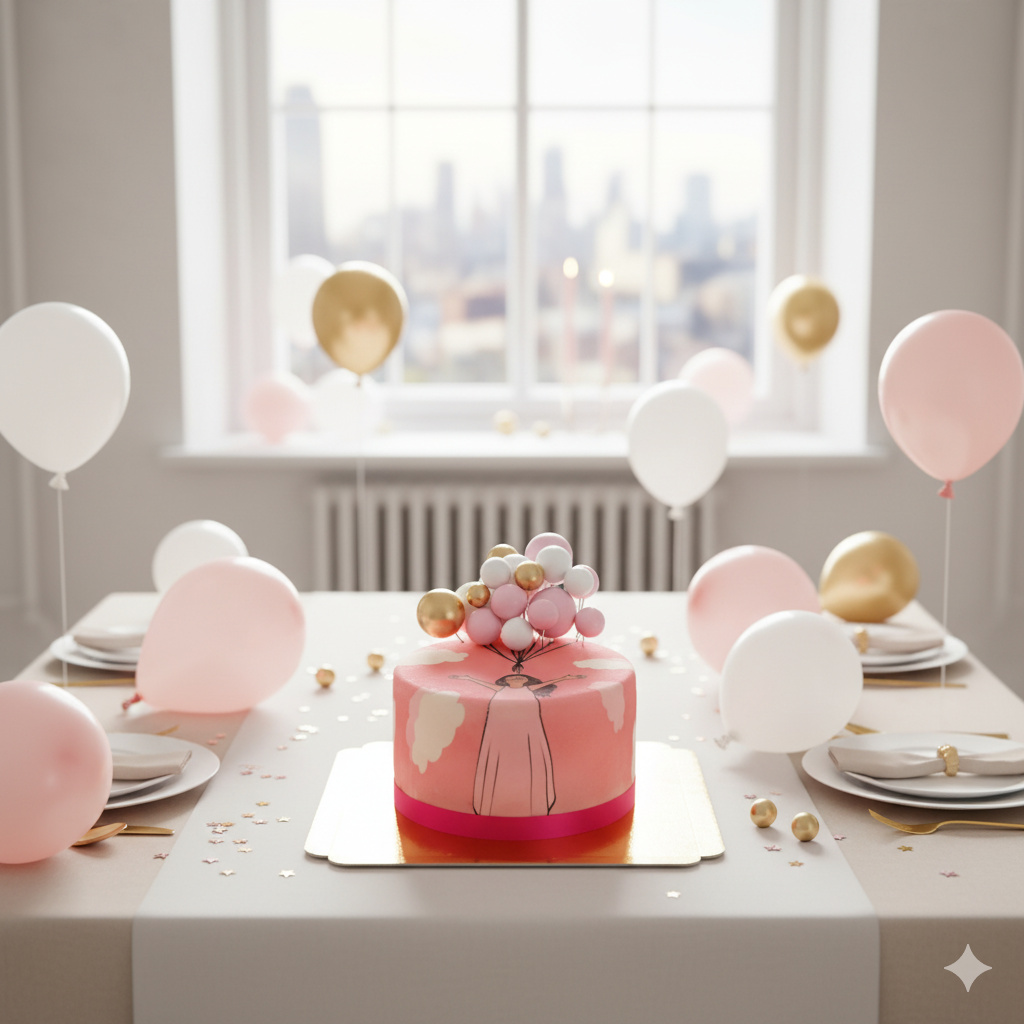 Gâteau avec topper ballons
