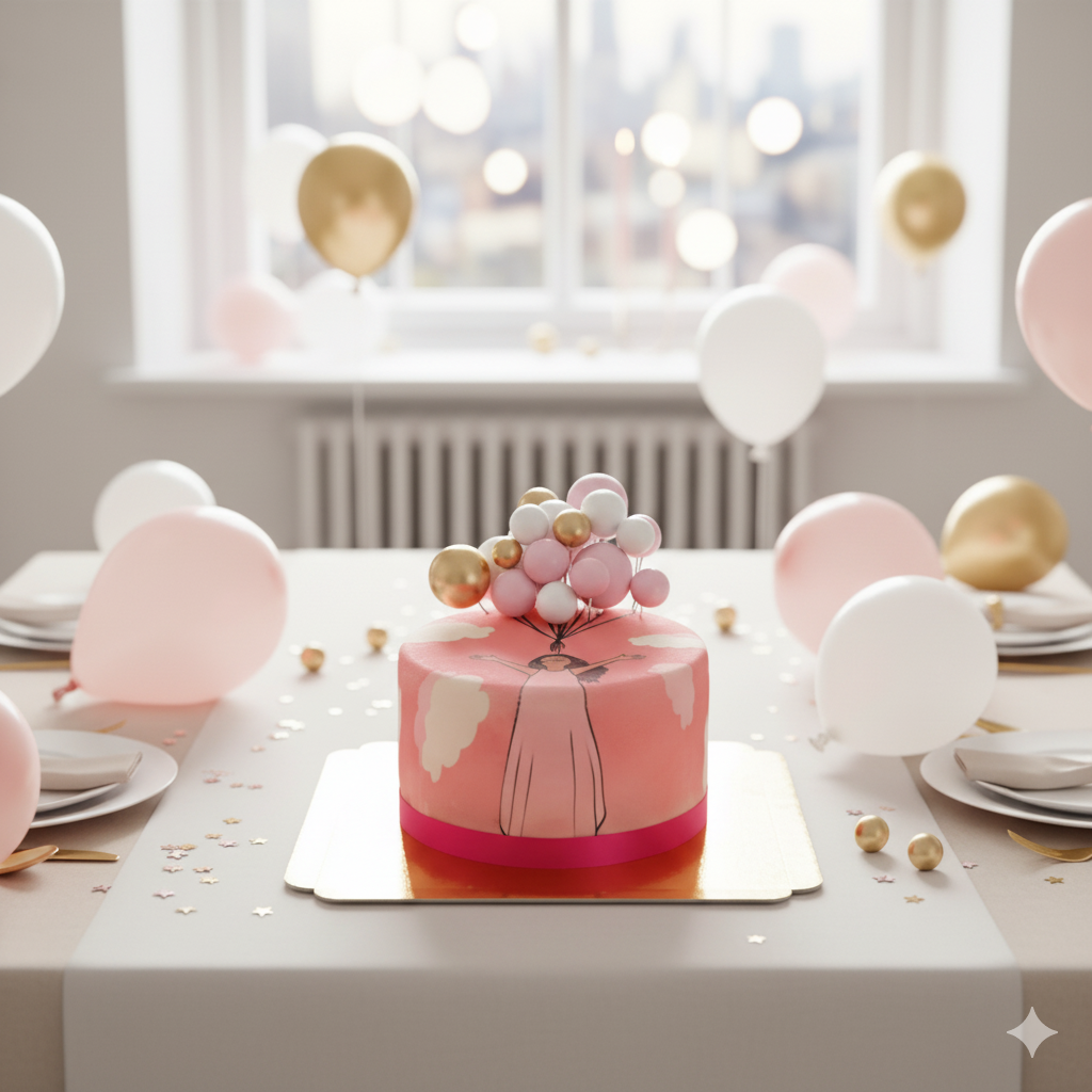 Gâteau avec topper ballons