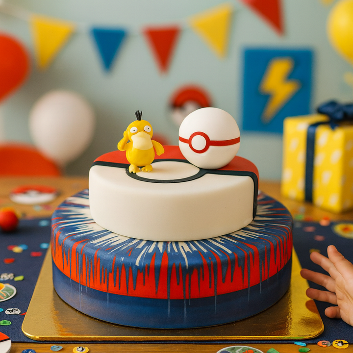 Gâteau balle de capture 2 étages avec figurine Pokémon®