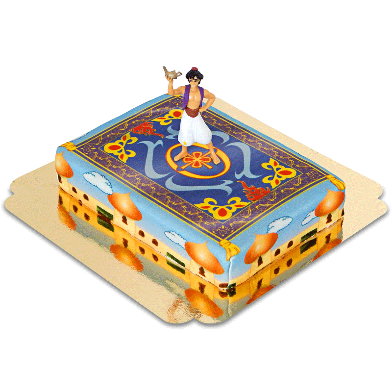 Aladdin® sur son tapis sur gâteau d'Agrabah