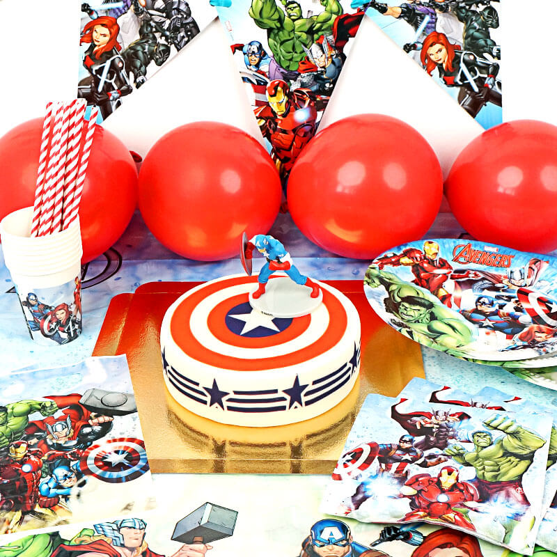 Kit de décorations "Avengers®" (gâteau inclus)