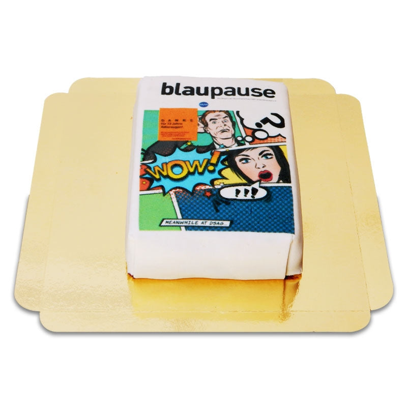 Gâteau rectangulaire avec logo