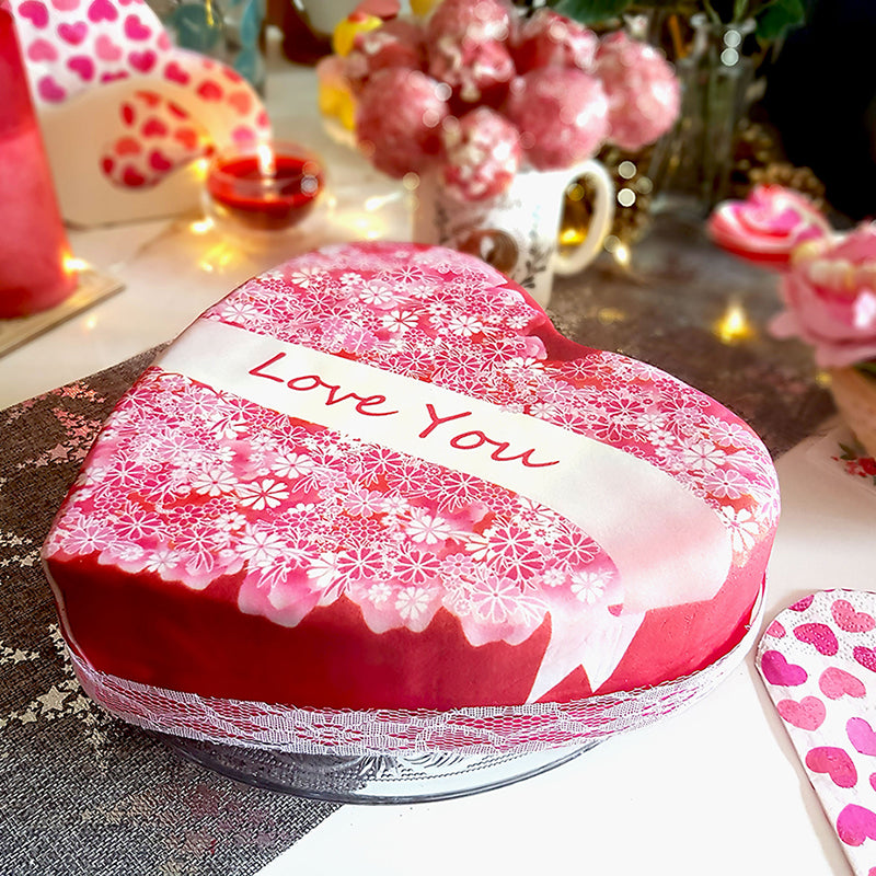 Gâteau à Message d'Amour Coeur