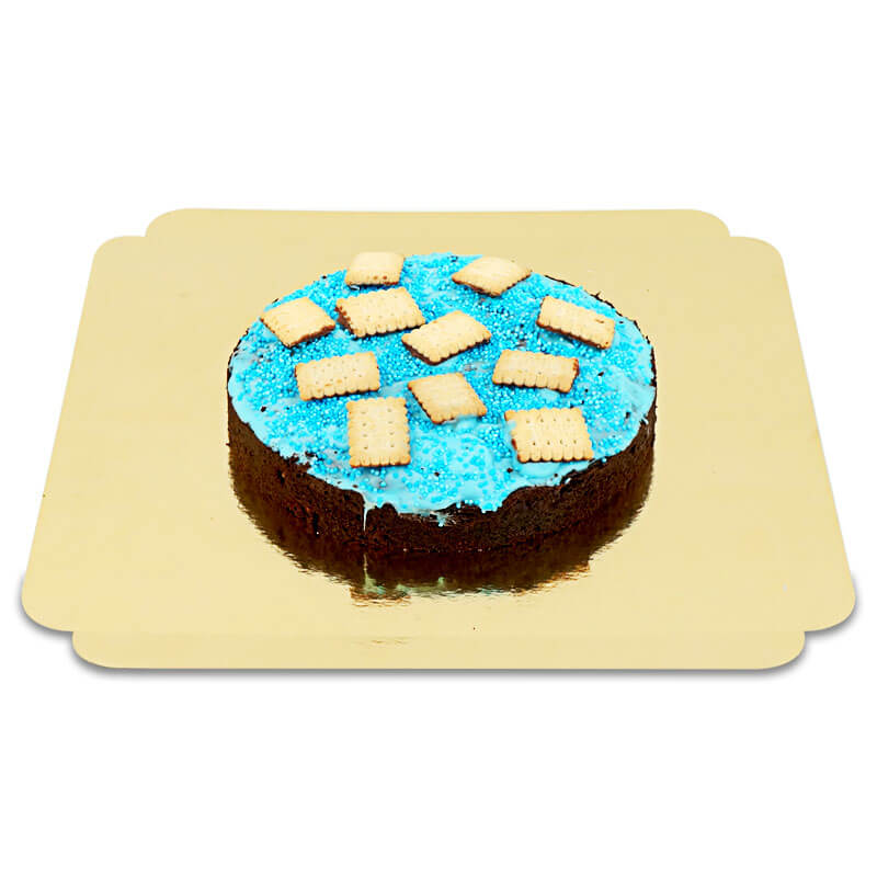 Gâteau Brownie - Décor biscuits