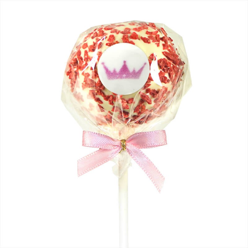 Cake-Pops Logo recouverts de pépites - orange & fraise (12 pièces)