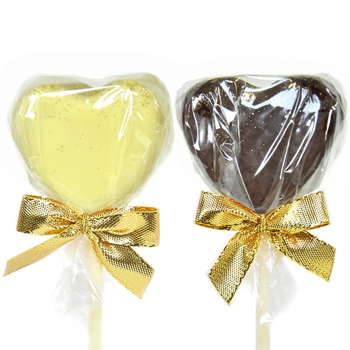 Cake-Pops en forme de coeur chocolat blanc et noir (12 pièces)