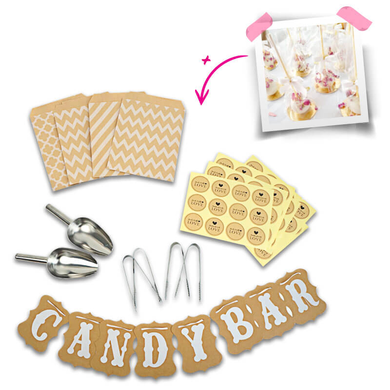 Kit Candy Bar mariage avec Cake-Pops inclus