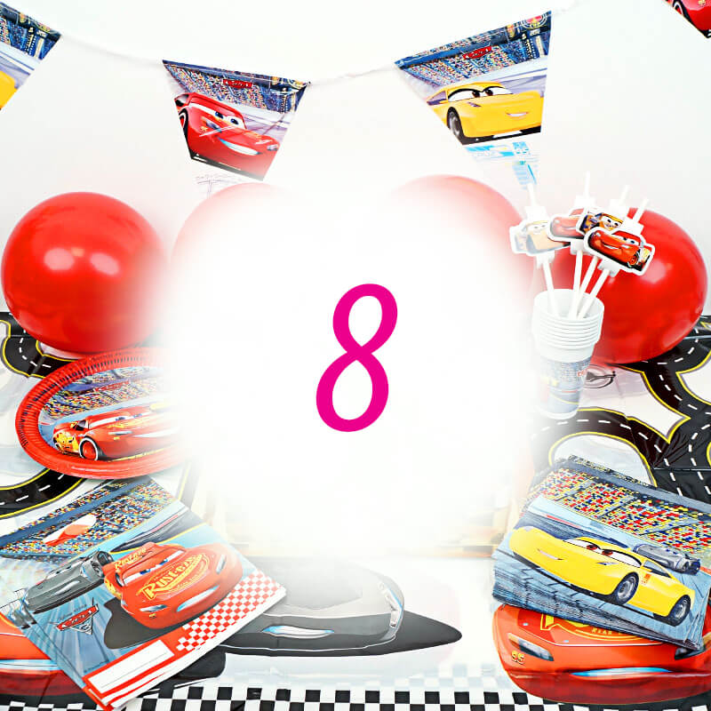 Kit anniversaire "Cars®" - 8 enfants (gâteau non inclus)