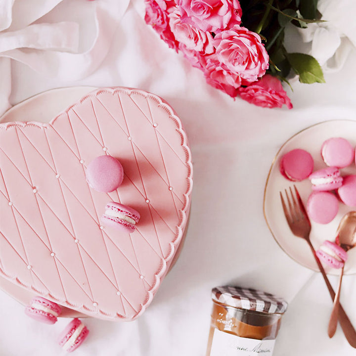 Gâteau coeur Saint-Valentin Deluxe Rose