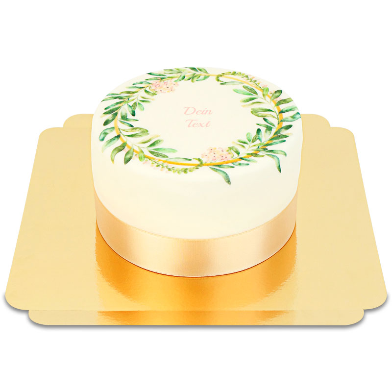 Gâteau eucalyptus Deluxe avec inscription personnalisée