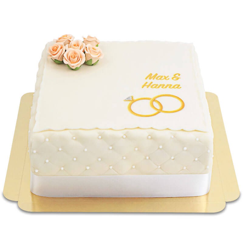 Gâteau de mariage Deluxe carré