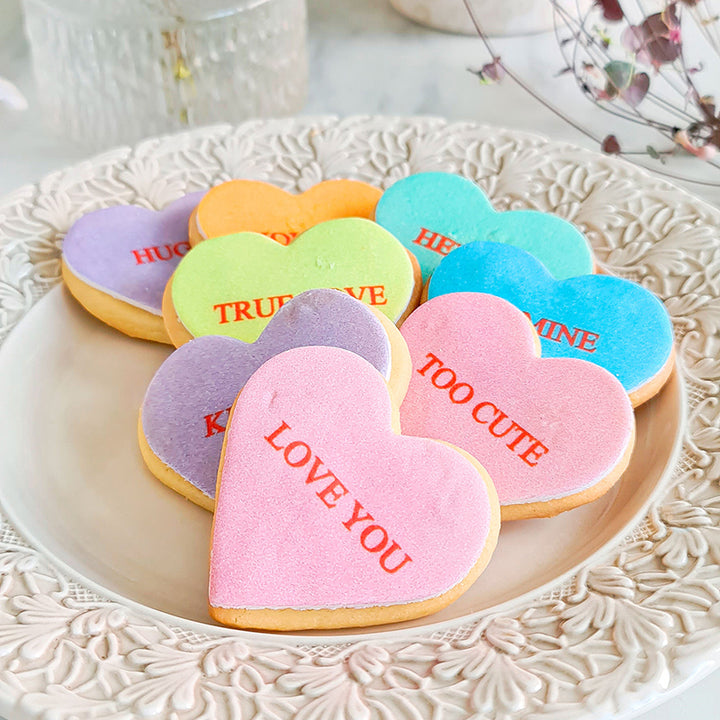 Biscuits coeurs à messages d'amour (12 pièces)