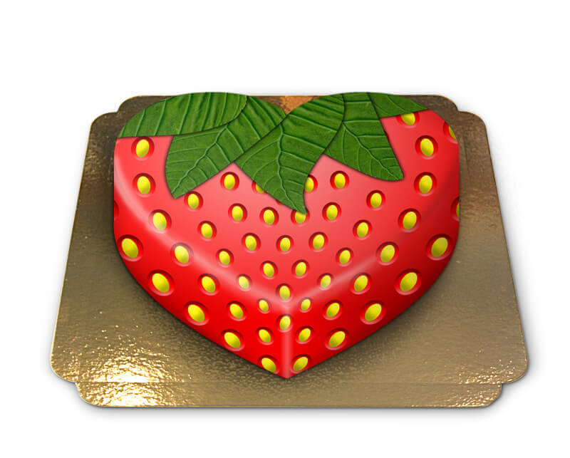 Gâteau fraise en forme de coeur