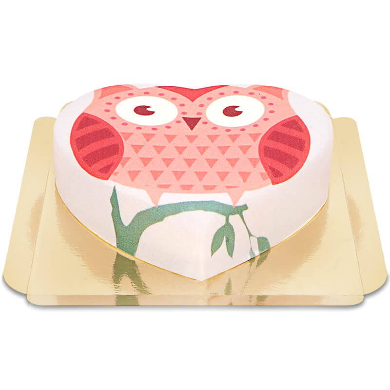 Gâteau hibou en forme de coeur