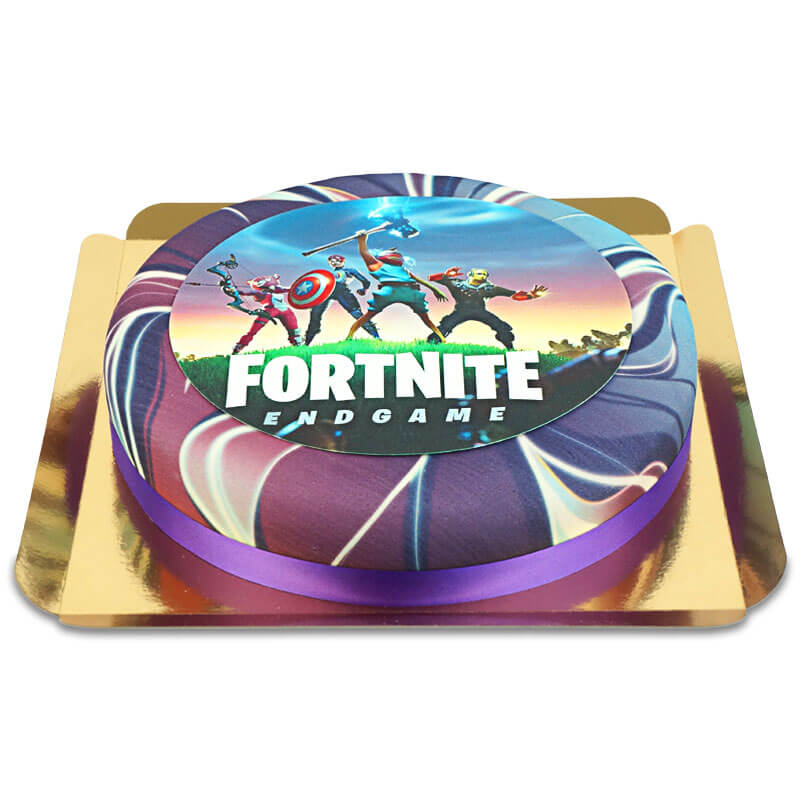 Feuille de pâte d'amandes Fortnite® sur gâteau Galaxie