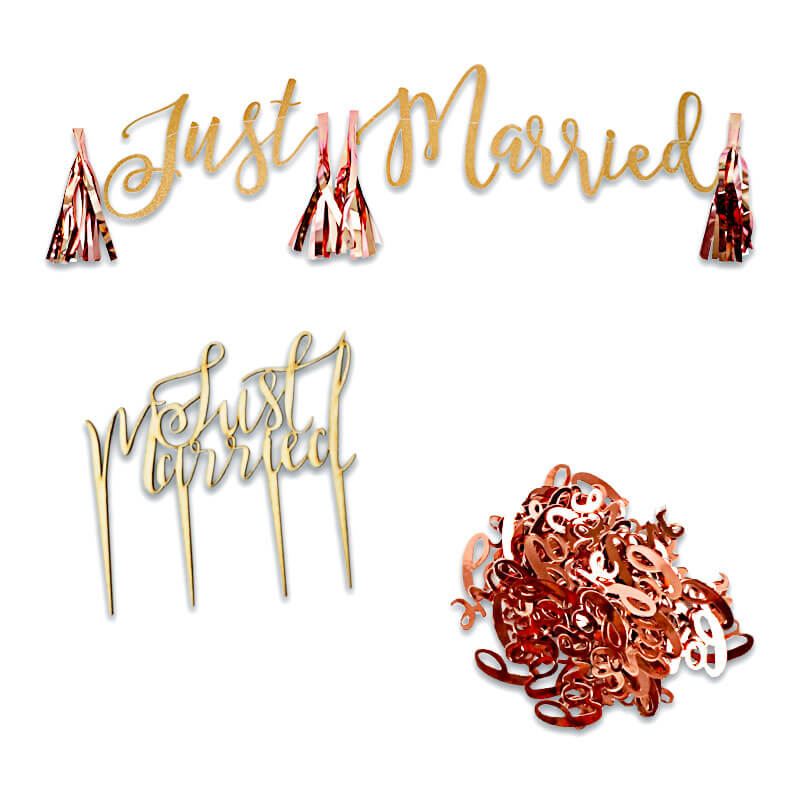 Kit de décoration de mariage “Just Married”